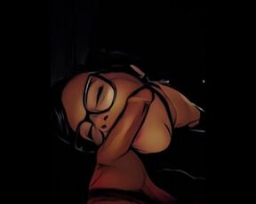 Cartoon Living Art Blowjob | Animated Blowjob | Public | Night | Outdoor